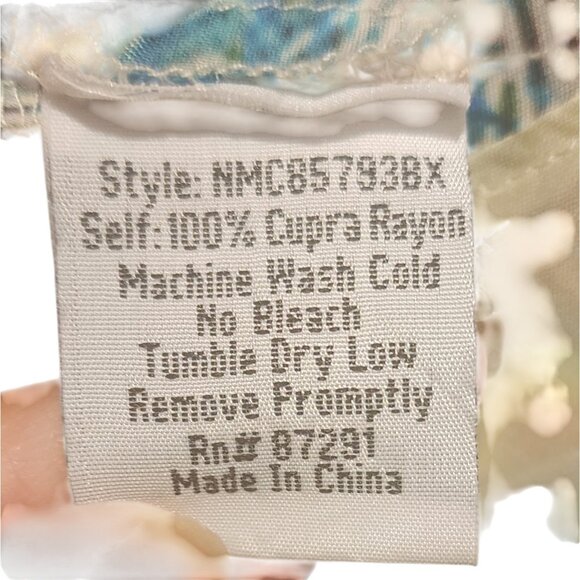 Johnny Was 100% Silk Georgette Paisley Crinkle Tunic Blouse Top Plus Size 1X - Picture 6 of 12